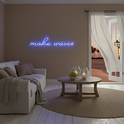 Make Waves LED Neon Sign, Beach Theme Neon Sign