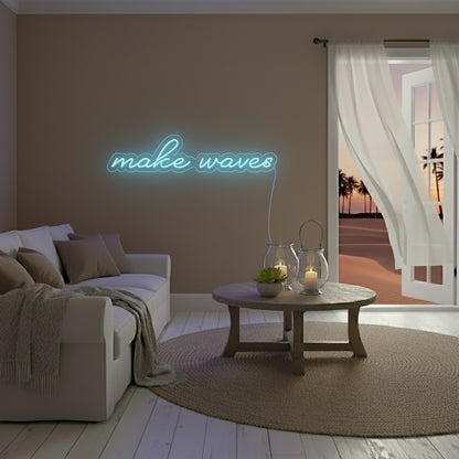 Make Waves LED Neon Sign, Beach Theme Neon Sign