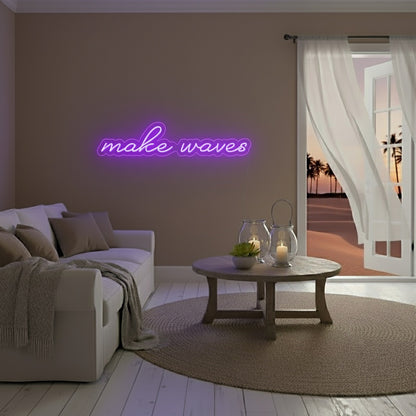 Make Waves LED Neon Sign, Beach Theme Neon Sign