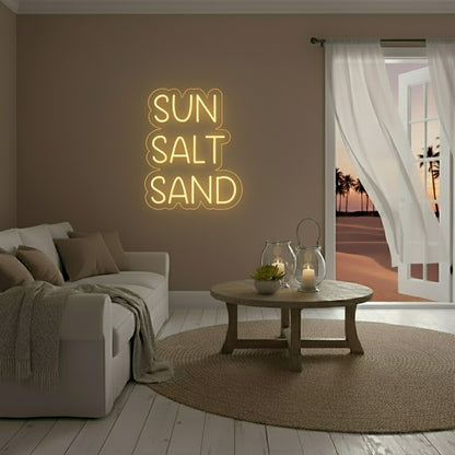 Sun Salt Sand LED Neon Sign, Beach Theme Neon Sign