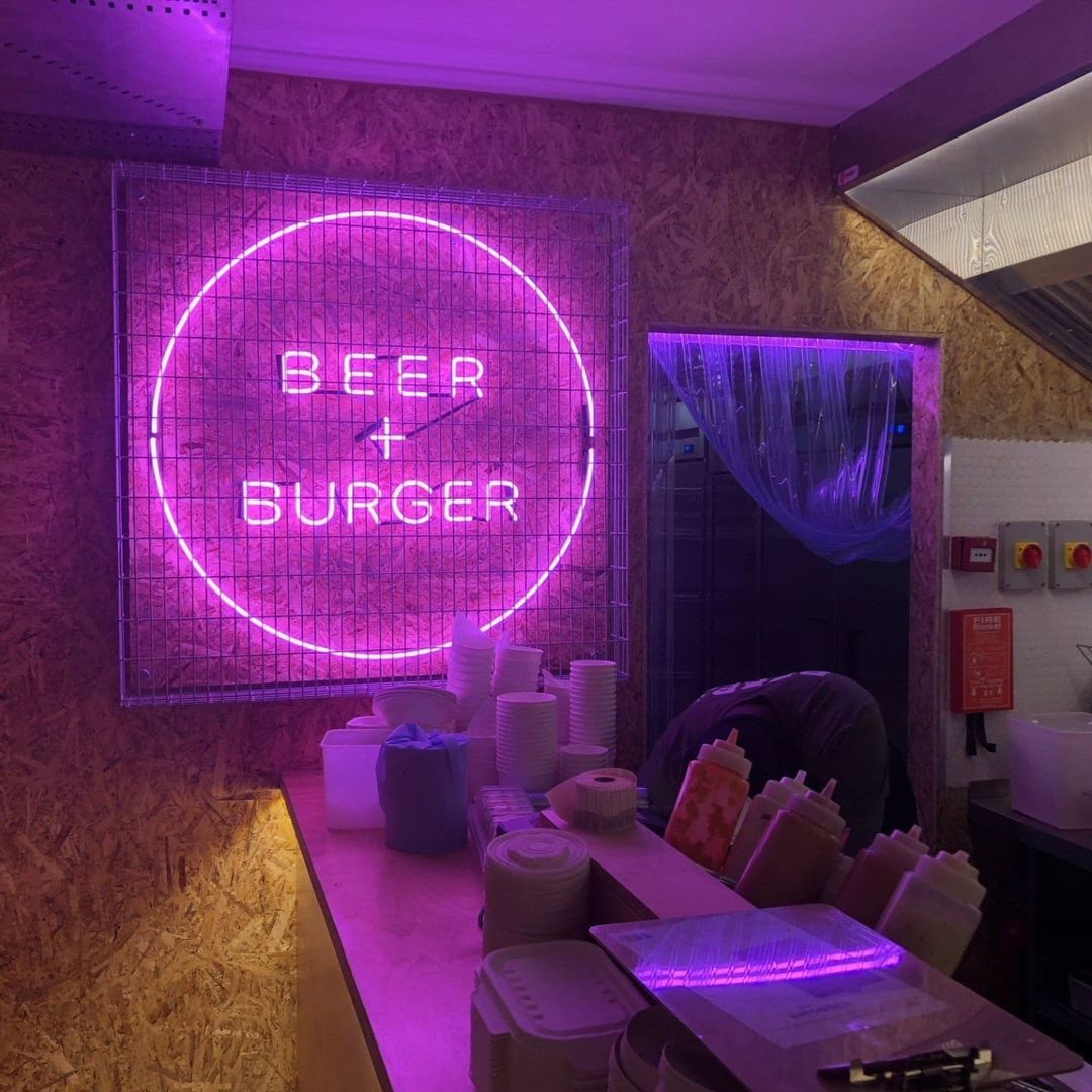 Beer and Burger LED Neon Sign