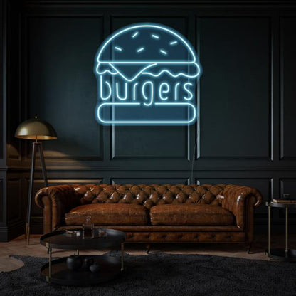Burgers LED Neon Sign