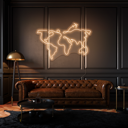 World Map LED Neon Sign