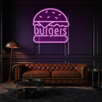 Burgers LED Neon Sign