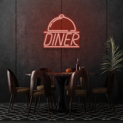 Diner On A Silver Platter LED Neon Sign